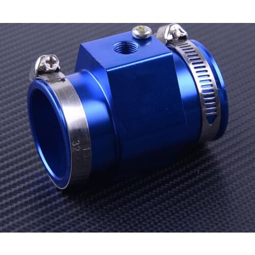 DWCX New 42mm Metal Car Auto Inner Water Temp Temperature Joint Pipe Sensor Gauge Radiator Hose Adapter With Clamps Accessories