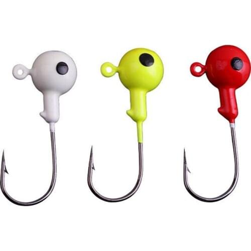 DYGYGYFZ 5-10pcs/lot Reinforced Lead Hook Hooks Lead Round Head Fishing Lures HOOKS 3.5G-18G Fishing Hook 3Colors FISHHOOKS