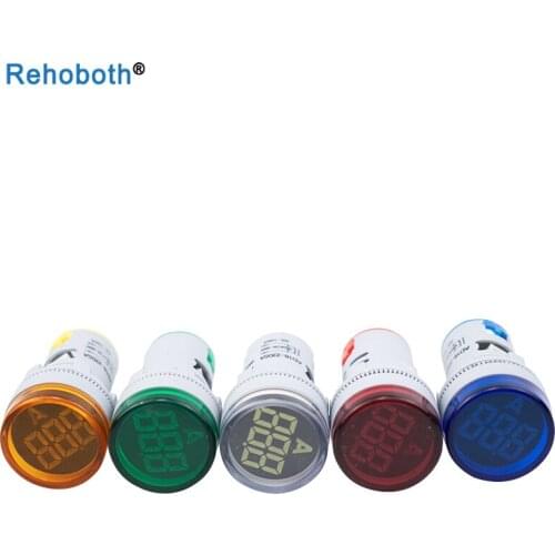 22mm 1-100A AC Digital Display Ampere meter Monitor Current Indicator Signal Light Ammeter Tester Measuring Ampere Meter