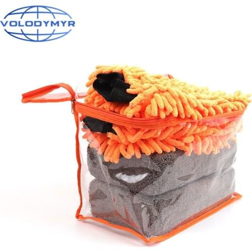 Car Cleaning Kit Including 2pcs Sponge and 2 Pcs Wash Mitt with Plastic Bag for Detailing Carwash Detail Auto Care Washing Tools