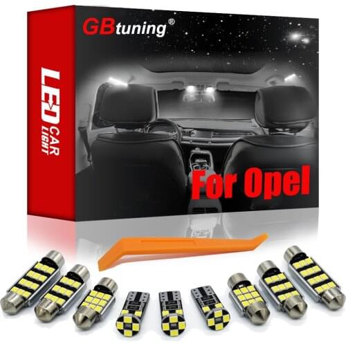 GBtuning Canbus LED Interior Light Kit For Opel Astra G H J K Corsa B C D E Insignia Vectra Adam Meriva Ampera Agila Karl Car
