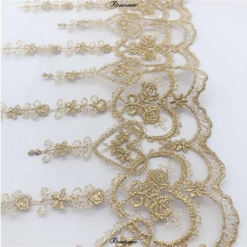 20Yards Embroidery Lace Accessories Golden Trim Handmade Sewing Accessories Dresses Lolita Love Mesh Fabric Manufacturers 17cm