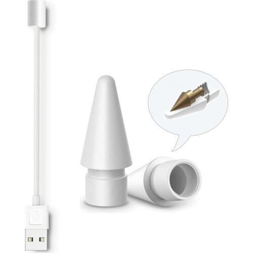 Magnetic Charging USB Cable 1 Pc for Peilinc Pen, for Apple Pencil Tip & Peilinc Stylus Nib 2 Pcs