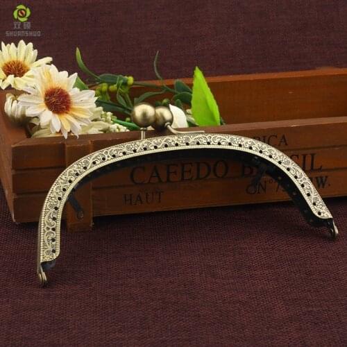 15.5cm Metal Purse Frame With Ring for Clutch Bag Handbag Accessories Making Kiss Clasp Lock Antique Bags 1PCS