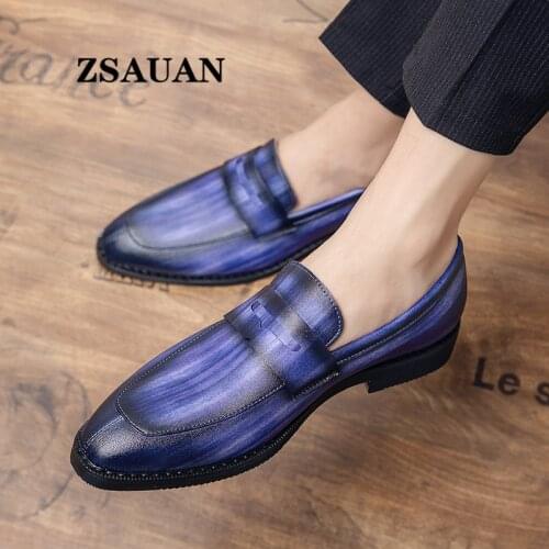 ZSAUAN Dropshipping Men Loafers Shoes Slip-on Daily Office Men Party Shoes Large Size 46 47 48 Man Dress Shoes