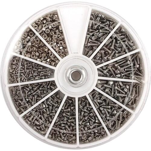 1000Pcs Stainless Steel Screws Set Machine Screws Assortment For PC Glasses Mobile Phone