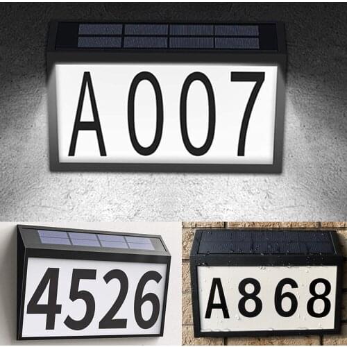 Waterproof Solar House Number Lamp 10 LED Address Sign Outdoor Lighting Wall Lamp for Home Yard Street Garden Door New