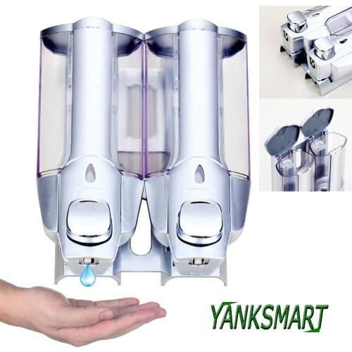 YANKSMART New ABS Plastic Soap Dispenser Bottle Box Shampoo Dispenser Bottle Box Wall Mounted For Bathroom And Kitchen