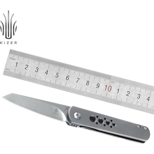 Kizer mini edc knife Feist KI3499S top knifes s35vn stainless steel blade best folding knives with smooth titanium handle
