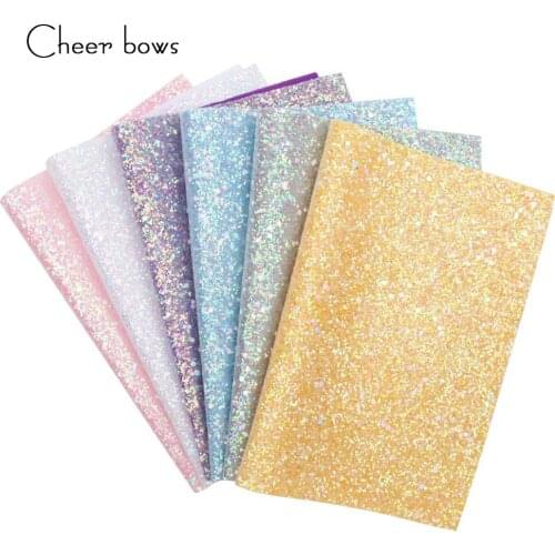 22*30CM Solid Neon Chunky Glitter Sheet Candy Sequin Glitter Cloth Handmade Faux Leather Material DIY Hairbow Accessories