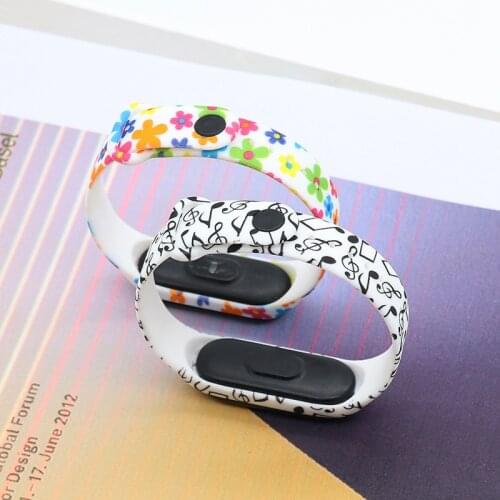 Painted pattern for Xiaomi Mi Band 4 3 Strap Watchband Accessories Bracelet for mi band 3 4 Smart silicone Sport wrist Strap