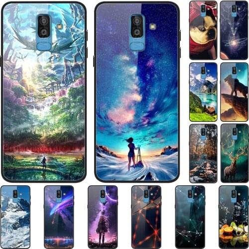 Glass Case For Samsung Galaxy J8 2018 Tempered Glass Phone Case Phone Cover Phone Shell Series 2