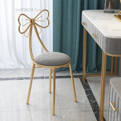 Modern Minimalist Girl Princess Bedroom Makeup Chair Dressing Table Stool Manicure Back Ins Nordic Net Red Chair