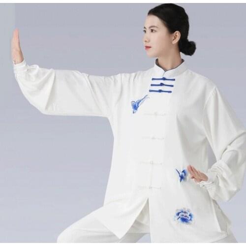 Traditional Chinese Clothing Embroider Long Sleeve Wushu Taichi Men Kungfu Uniform Suit Uniforms Tai Chi Exercise Clothing12435