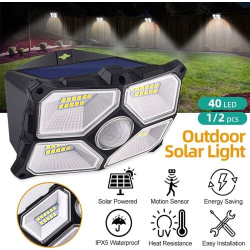 Outdoor Creative Solar Light Waterproof 120° PIR Motion Sensor 3 Modes 1/2 Packs Solar Wall Lights Garage Garden Emergency Lamps