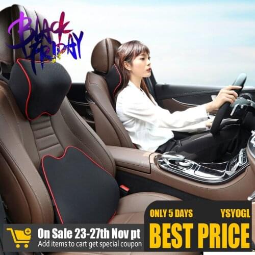 Universal Car Neck Pillows Memory Cotton Auto Neck Rest Headrest Cushion Waist Pillow Support Protector Car Interior Accessories