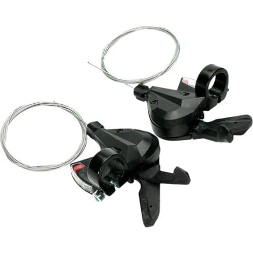 1 Pair 3L & 8R 24 Speeds Bicycle Thumb Shifter Alloy Friction Gear Shift Lever w/ Cable for Mountain Bike Road Bike Folding Bike