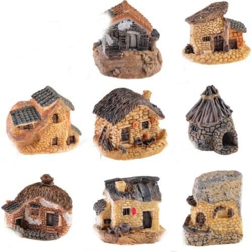 1PC Mini Small House Cottages DIY Toys Crafts Figure Moss Terrarium Fairy Garden Ornament Landscape Decor Home Decor