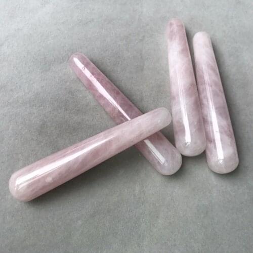 1pc Natural pink rose quartz crystal massage point healing
