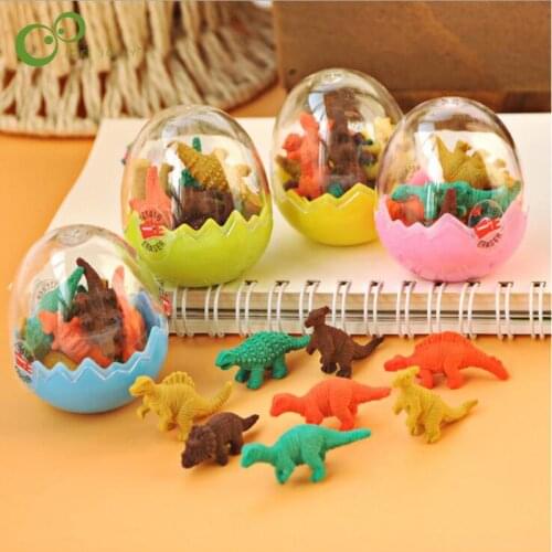 1PC Novelty Mini Dinosaur Egg Pencil Rubber Erase Students Stationary Giftr Dinosaur mold toys for kids WYQ