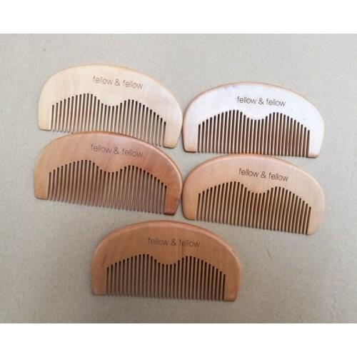 10pcs/lot Free Shipping 11*5cm Natural Peach Wooden Comb Beard Comb Pocket Comb