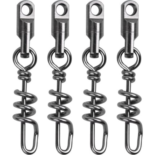 12Pcs 15.3g 7.8cm Heavy Duty Swivels With Screwed Snap Connector Brass Rolling Barrel Swivel Fishing Tackle Fishing Swivels