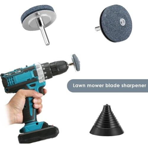 3Pack Lawnmower Blade Sharpener With Steel Back Universal Rotary Lawn Mower Blade Sharpener Free Balancer For Power Hand Drill