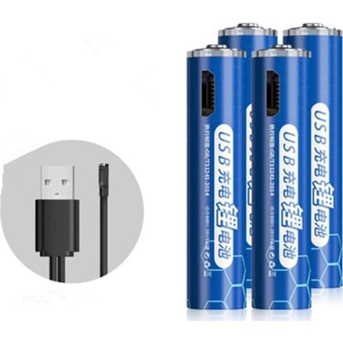 4pcs/lot Original 1.5v 1000mWh AAA rechargeable battery USB rechargeable lithium battery suitable for microphone camera