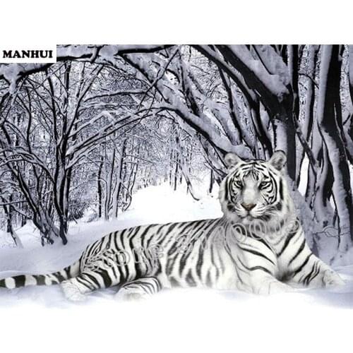 Diamond Mosaic Painting Cross Stitch Tiger Square Full Decorative Diy Diamond Embroidery Animals Fashion Gifts BFC190
