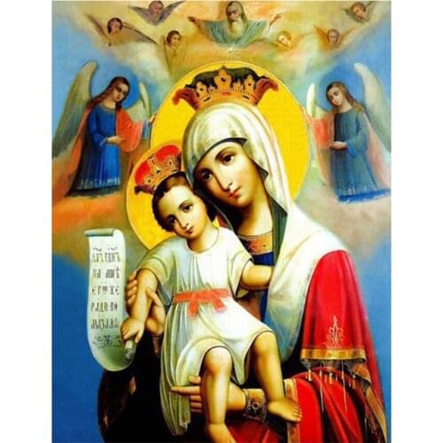 Photo Custom!Religious Virgin Mary icon 5D DIY Diamond Painting! Diamond embroidery Jesus Christ Full Round Square Rhinestone