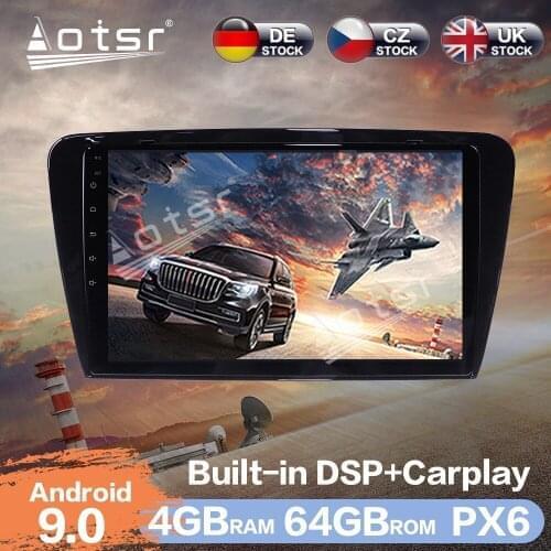 Aotsr Android 9.0 PX6 RAM 4GB Car Radio Player GPS Navigation DSP Car Auto Stereo Video HD Multimedia For Skoda Octavia 2013-18