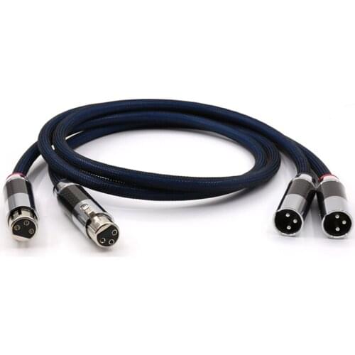 A Pair 1.5m Silver Plated XLR Plug cable audio G5 XLR Interconnect cable With carbon Fiber XLR plug Balanced Audio Cable