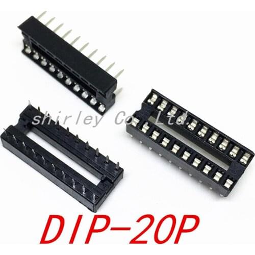 Free shiiping 24pcs IC Seat DIP 20Pin DIP IC Sockets Adaptor Solder Type Socket dip-20p