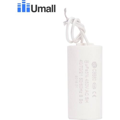 CBB60 450V 8uF running two wires run start motor capacitor for electric machine