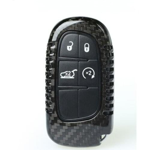 Carbon Fiber Car Key Case Shell For Jeep Renegade Grand Cherokee Holders Accessories Car Styling