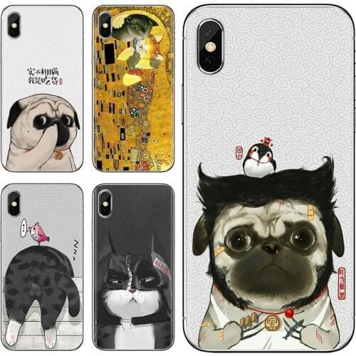 Design-Painted-C-Pattern-Funny-Fat-Cat For Huawei Mate 20 30 40 7 8 9 10 Lite Pro P Smart 2018 2019 Plus G7 G8 Phone Cover