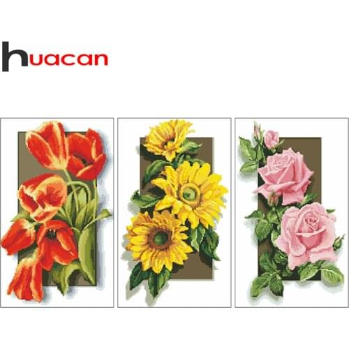 Huacan 5D Diamond Painting New Arrivals Rose DIY Diamond Embroidery Complete Kit Flowers Mosaic Needlework Home Decor