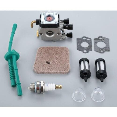 Carburetor with Carb Air Fuel Filter Spark Plug Kit For STIHL FS38 FS45 FS46 FS55 FS55R FS55RC KM55 FS45C FS55T Trimmers Cutter