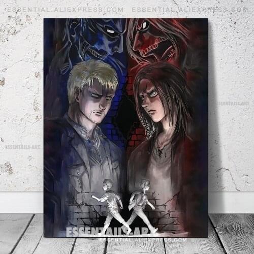 Reiner Eren Jaeger Attack on Titan Canvas Wall Art Painting Poster Home Decor Bedroom Living Room Pictures Decoration Painting