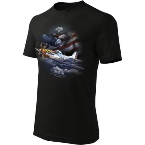 Aircraft P-51 MUSTANG Mens T-shirt Reflects The Wild West
