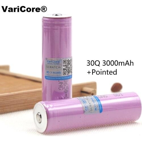 2PCS VariCore INR18650 30Q 3000mAh battery energy lithium battery rechargeable batteries for samsung electrical tools+pointed