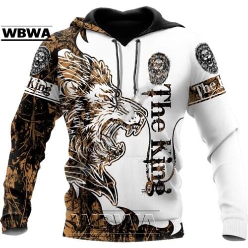 2021 Fashion Mens hoodies Easter Jesus Lion King 3D Printed Hoodie Sweatshirt Harajuku Streetwear Unisex Casual Jacket Tracksuit