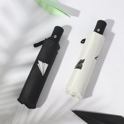 Fully-Automatic Pongee Sun Rain Umbrella anti Wind UV proof Three Folding Solid Color Sunshade Rain Umbrella man women