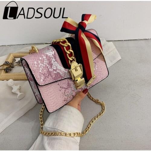 2021 New Snake Print Flap Bag Handbag Chain Mini Shoulder Bag Bow Single Shoulder Messenger Crossbody Tote Bags For Women bolsos