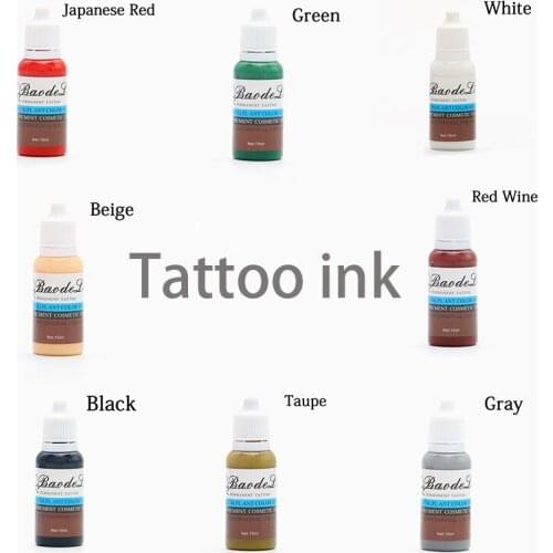 15ML Professional Tattoo Pigment Pure Natural Plant Extract Formula Ink Set Body Painting 2PCS Eyebrow Lip Painting 20 Colors