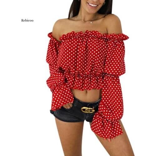 Блузки с открытыми плечами Rebicoo China At AliExpress