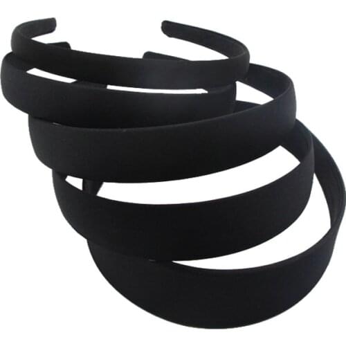4pcs Black simple wide hair bands 1.5 2 2.5 3 4cm DIY jewelry scrunchie material cloth headband semi-finished hair accessories