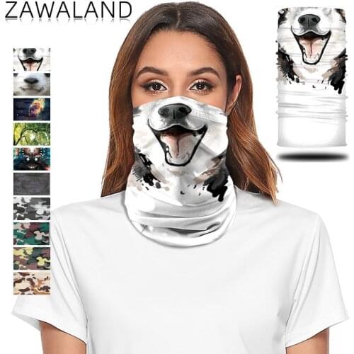 Zawaland Camouflage Scarf Neck Women Men Windproof Print Tubular Bandana Anti Dust Cycling Trekking Half Face Scarves Unisex