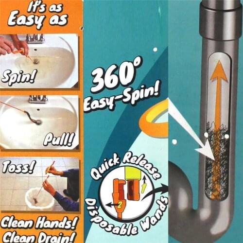 Sewer Cleaning Brush Drain Brush Bendable Home Sink Tub Toilet Dredge Pipe Snake Brush Bathroom Kitchen Cleaning