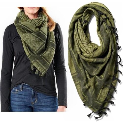 Tactical Shemagh Scarf Arab Keffiyeh Scarf Arabic Cotton Paintball Hunting Camouflage Head Scarf Airsoft Face Mask